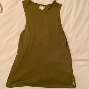 Army green, open back tank